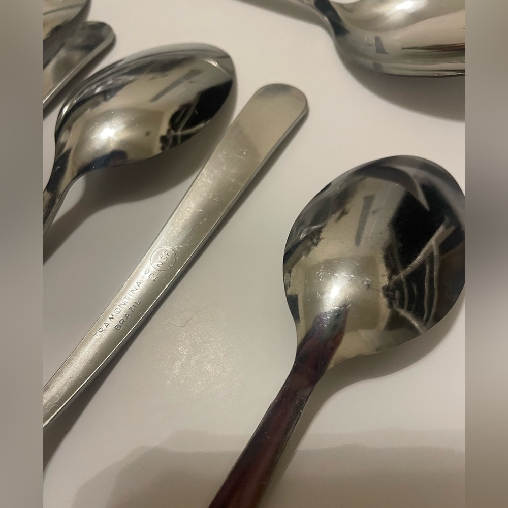 Set of 8 Tramontina Brazil 736 NSF stainless steel tea spoons - Picture 6 of 6